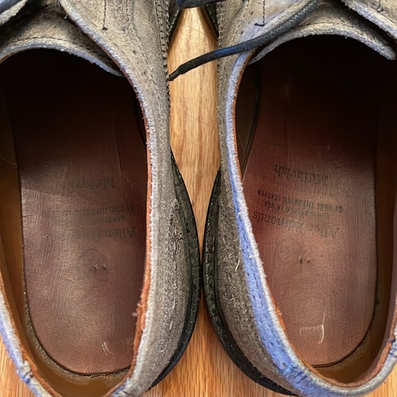 Allen Edmonds McTavish Wingtip Oxford Gray Leather Dress Shoe - Picture 3 of 11